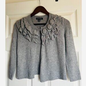 Banana Republic Cropped Open Front Sweater with Ruffled Collar